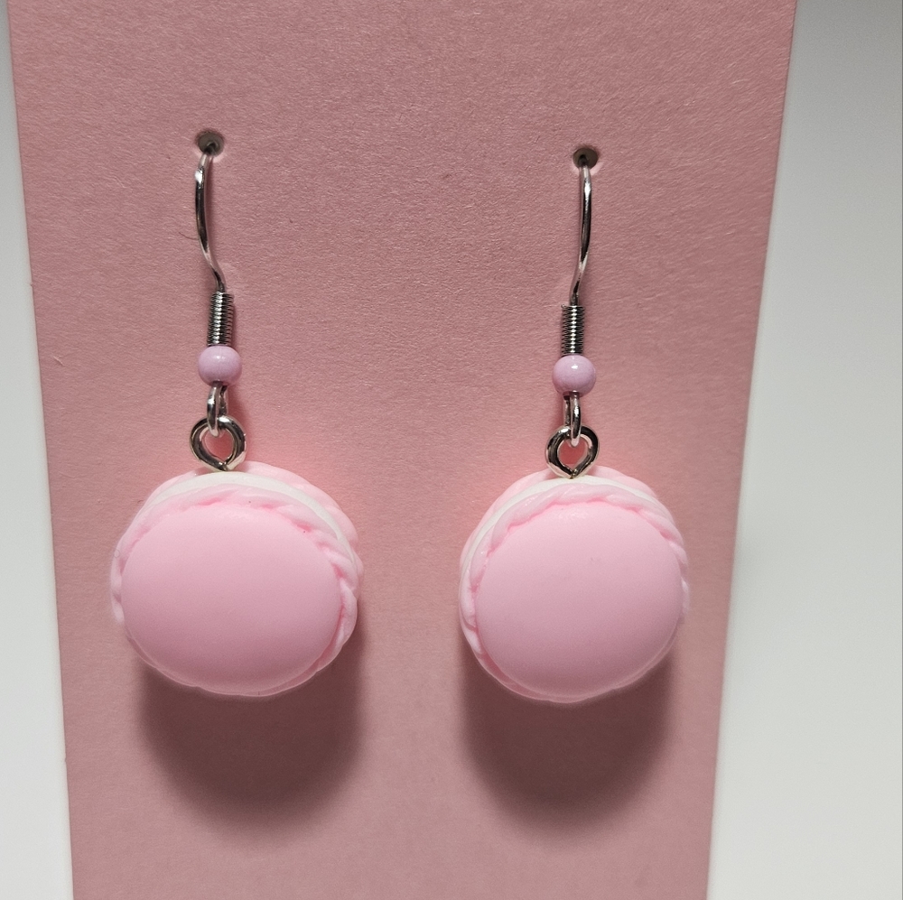 Pink macaroon earrings